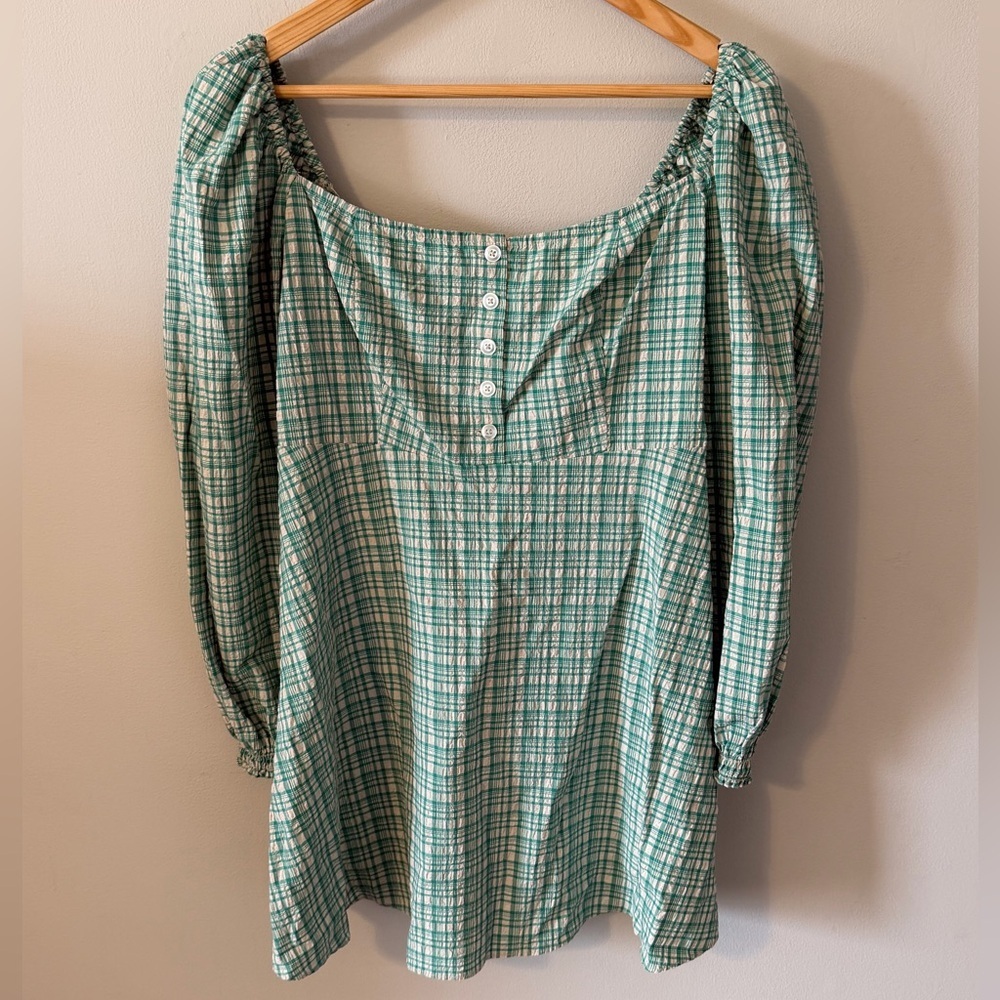 Urban Outfitters UO Viola Check Crinkle Mini Dress Size Medium - Picture 5 of 14